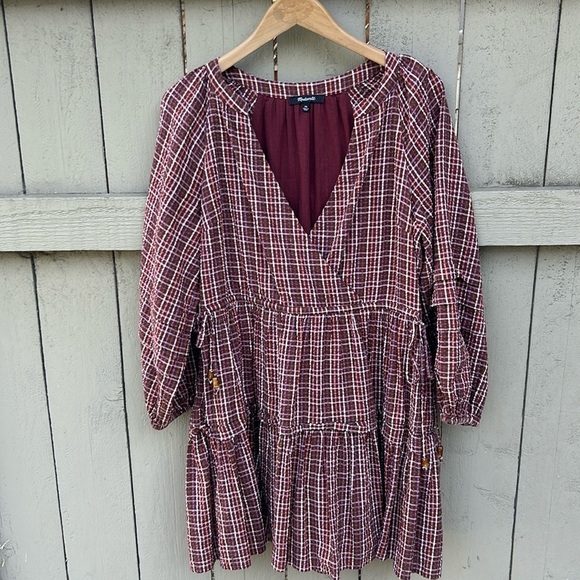 Madewell Oaklynn Drawstring Mini Dress Bohemian Hippie Festival Gingham Sz PS - Picture 3 of 9